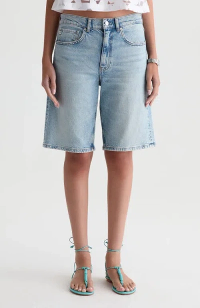 Ag Thalia Denim Bermuda Shorts In Blue