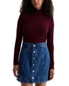 Ag The Chels Long Sleeve Ribbed Turtleneck In Burgundy