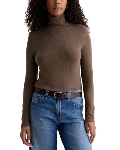 Ag The Chels Long Sleeve Ribbed Turtleneck In Gray