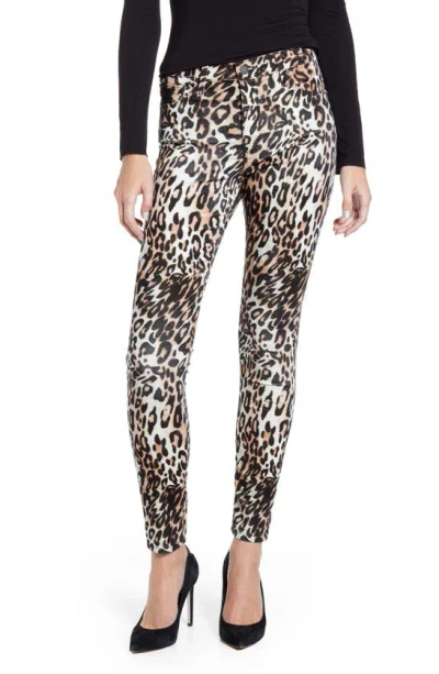 Ag The Farrah High Waist Ankle Velvet Skinny Jeans In Bold Leopard Ivory Dust