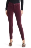 Ag Farrah High Waist Skinny Jeans In Maroon Peak