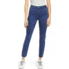 Ag The Isabelle Button Fly High Waist Ankle Straight Leg Jeans In Sulfur Bright Indigo