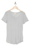 Ag The Jade Cotton & Cashmere Tee In Heather Grey