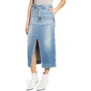 Shop Ag The Lana Denim Midi Skirt In 23 Years Reclaim