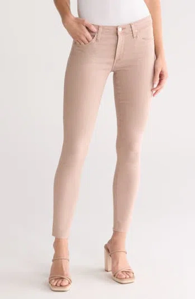 Ag Jeans The Farrah Sulfur Infinite Mauve High-rise Skinny Ankle Cut In Nude