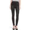 Ag The Mila Super High Waist Skinny Faux Leather Pants In Leatherette Super Black