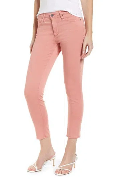 Ag The Prima Mid Rise Crop Cigarette Jeans In Pink