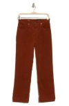 Ag The Rhett High Waist Crop Corduroy Jeans In Fired Copper