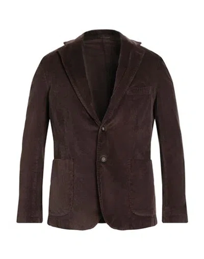 Ag Trend Man Blazer Chocolate Brown Size 44 Cotton, Modal, Elastane