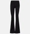 Ag Black Jeans With Belt Loops And Flared Leg In Denim Woman In Black