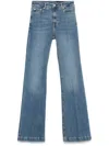 Ag Saige Wide Leg Crop Jeans In Bell Canyon In Blue