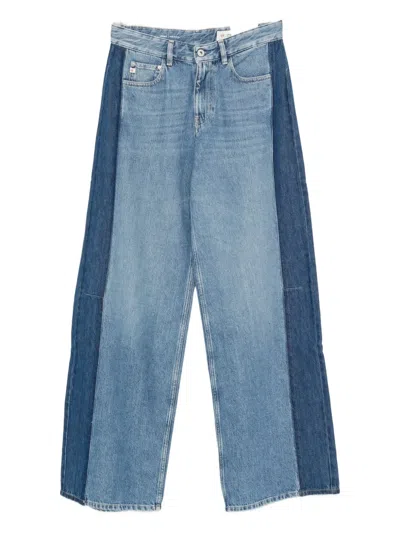 Ag Two-tone Panelled Jeans In Blue