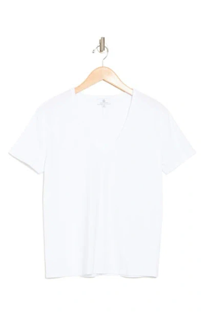 Ag V-neck Stretch Cotton T-shirt In True White