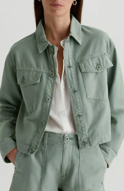 Ag Valleta Utility Shirt Jacket In Sulfur Matcha Latte