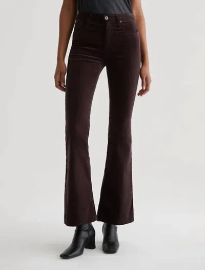 Ag Velvet Farrah Boot Mid Rise Jeans In Amaretto Noir In Brown
