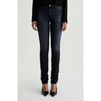 Ag Viola Mid Rise Stacked Skinny Jeans In Blue