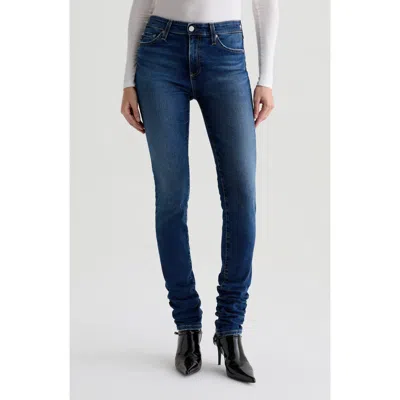 Ag Viola Mid Rise Stacked Skinny Jeans In Blue