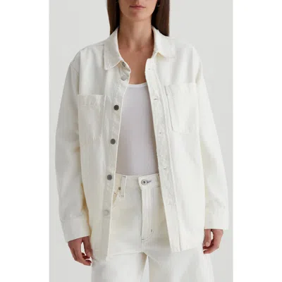Ag Vita Denim Shirt Jacket In Powder Destructed