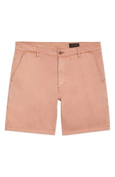 Ag Wanderer 8.5-inch Stretch Cotton Chino Shorts In Pink