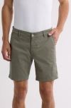 Ag Wanderer Cotton Blend Shorts In Sulfur Rocky River