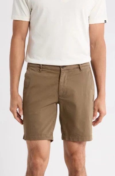 Ag Wanderer 8.5-inch Stretch Cotton Chino Shorts In Brown