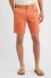 Ag Wanderer 8.5-inch Stretch Cotton Chino Shorts In Orange