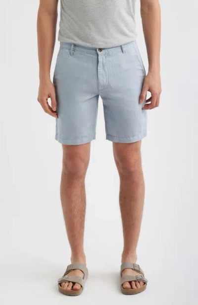 Ag Wanderer Linen & Cotton Chino Shorts In Blue