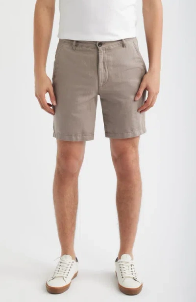 Ag Wanderer Linen & Cotton Chino Shorts In Brown