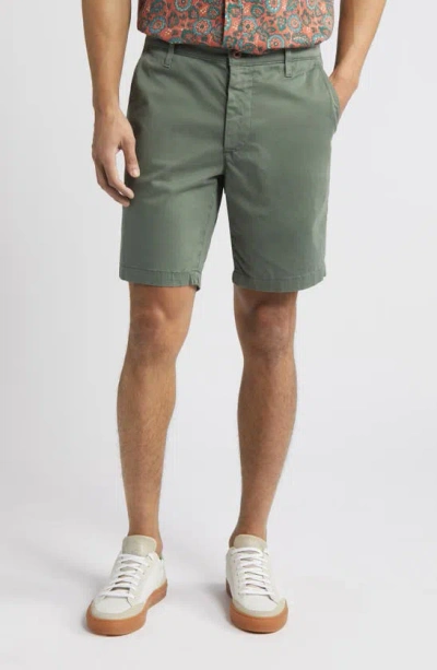 Ag Wanderer Stretch Cotton Chino Shorts In Green Meadows