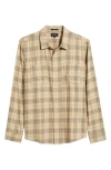 Ag Wayne Plaid Button-up Work Shirt In Brown