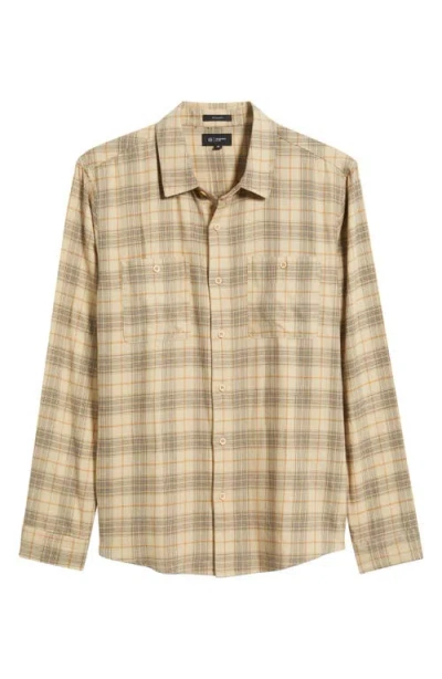 Ag Wayne Plaid Button-up Work Shirt In Brown