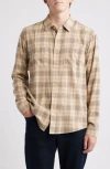Ag Wayne Plaid Button-up Work Shirt In Tan Multi