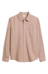 Ag Wesley Linen & Cotton Button-up Shirt In Pink