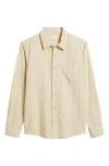 Ag Wesley Linen & Cotton Button-up Shirt In Neutral