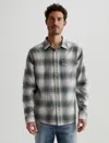 Ag Wesley Button-up Shirt In Shadow Plaid Green Multi