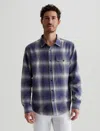 Ag Wesley Shirt In Shadow Plaid Navy Multi