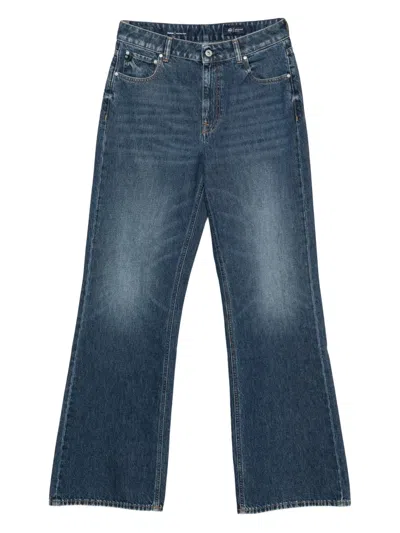 Ag Whiskering-effect Jeans In Blue