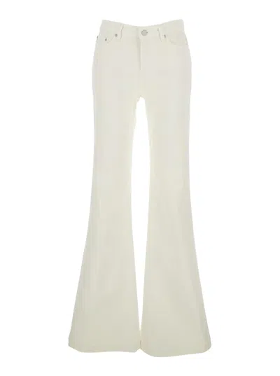 AG WHITE JEANS WITH BACK LOGO PATCH IN COTTON WOMAN