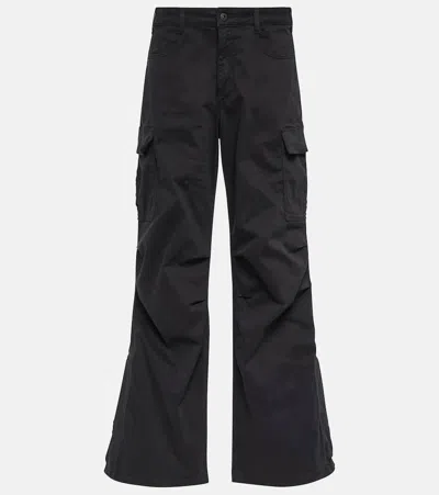 Ag Wide-leg Cargo Jeans In Black