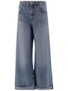 Ag Jeans Wide Leg Cotton Denim Jeans In Blue