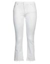 AG AG WOMAN DENIM CROPPED WHITE SIZE 28 COTTON, VISCOSE, POLYESTER, ELASTANE