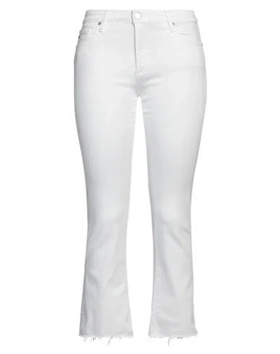 Ag Woman Jeans White Size 28 Cotton, Viscose, Polyester, Elastane