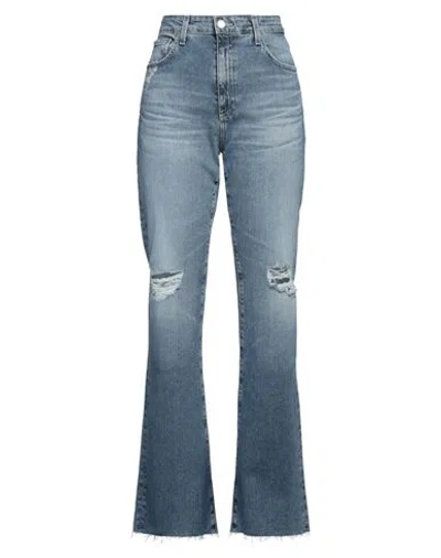Ag Jeans Woman Jeans Blue Size 30 Cotton, Polyurethane