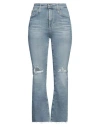 Ag Jeans Woman Jeans Blue Size 28 Cotton, Polyurethane In Blue