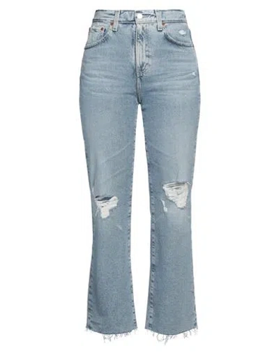 AG AG JEANS WOMAN JEANS BLUE SIZE 28 COTTON, POLYURETHANE