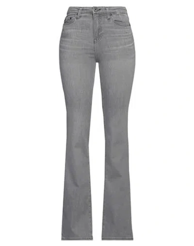 Ag Jeans Woman Jeans Charcoal Size 29 Organic Cotton, Elastane In Steel Grey