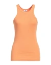 Ag Woman Tank Top Orange Size Xl Cotton, Viscose, Elastane