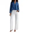 Ag Adria Mid Rise Wide Leg Jeans In Gallery White In White