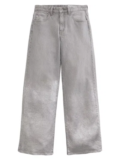 Ag Adria Embellished Low Rise Bgy Wide Leg Jeans In Multi