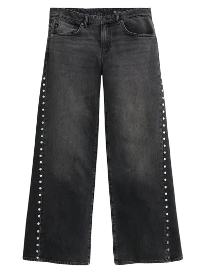 Ag Women's Adria Studded Wide-leg Jeans